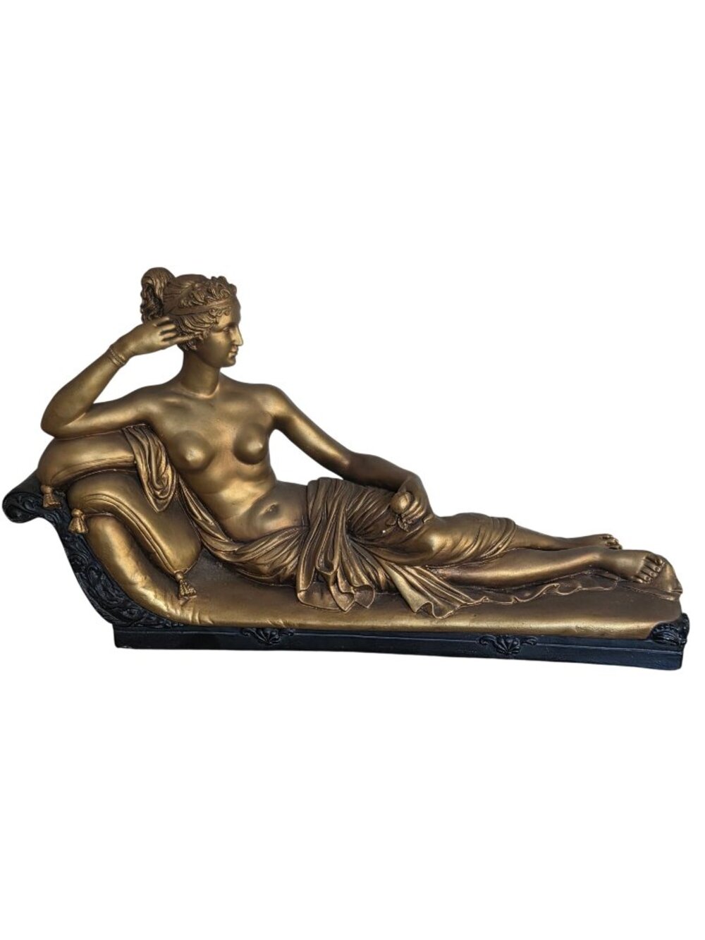1968 M. Lucchesi Marwal Chalkware Sculpture Depicting a Nude Woman on a Reclini